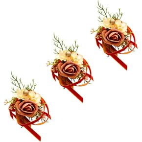 FEILUOYI Orange Bridal Bouquet,Bridesmaid Bouquet, Tossing Bouquet，Can Be Used for Autumn Weddings, Rural Weddings Holding Flowers