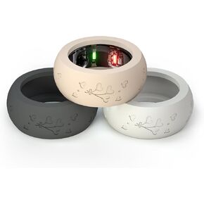 ترقية حامي الحلقة السميكة المتوافقة مع Oura Ring Gen3، Samsung Galaxy Ring، غطاء حلقة سيليكون مرن محفور على شكل قلب، قوي، مناسب للصالة الرياضية، التدريب (M لـ 8-10)