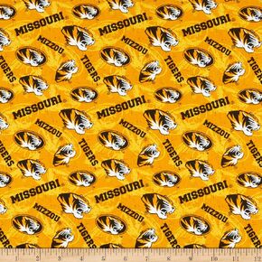 NCAA Missouri Tigers Tone on Tone Cotton, Quilting Fabric by the Yard