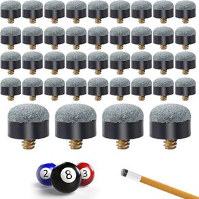 40pcs Billiard Cues Tips Replacement, 0.53in Leather Pool Stick Tips Reliable Lightweight Pool Cue Push on Tips Slip on Pool Cue Tips Replacements