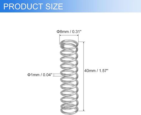 uxcell 2Pcs Compression Springs, 0.7mm Wire Diameter x 7mm OD x 30mm Length 304 Stainless Steel Extension Spring Ballpoint Pen Pressure Springs for Shop Home Repairs, Silver in Saudi Arabia