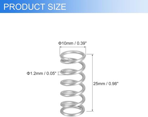 uxcell 2Pcs Compression Springs, 0.7mm Wire Diameter x 7mm OD x 30mm Length 304 Stainless Steel Extension Spring Ballpoint Pen Pressure Springs for Shop Home Repairs, Silver in Saudi Arabia