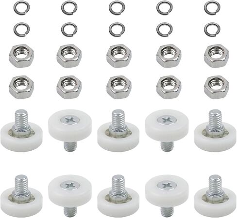 T Tulead 10 قطعة 19 مللي متر تحمل بكرة صغيرة خزانة بلاستيكية الأسطوانة الأثاث تحمل بكرة M6 in Kuwait