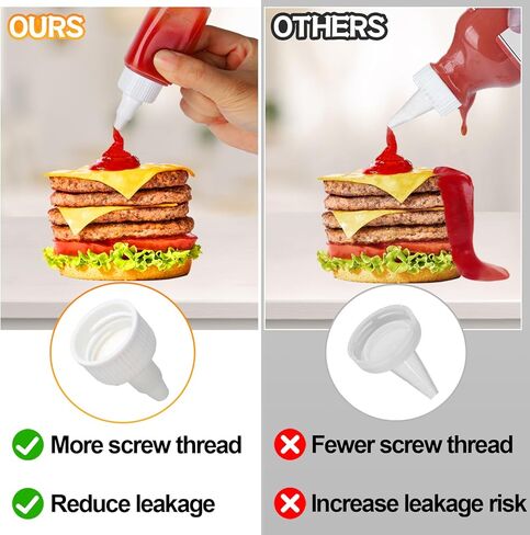 6 قطع زجاجة كاتشب صغيرة لصندوق الغداء - زجاجات ضغط بهارات 40 مل مع مخرج يمكن التحكم فيه، محمولة للسفر والشواء والمدرسة والمكتب والنزهة والأطفال والكبار ملحقات الغداء بينتو in Kuwait