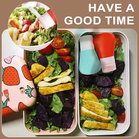 4 عبوات 1.3 أونصة. اضغطي على زجاجات تتبيلة السلطة باستخدام فرشاة التنظيف | حاوية تتبيلة سلطة صدف صغيرة جاهزة للاستخدام | زجاجات بهار زجاجة صلصة محمولة | سيليكون صالح للطعام، خالٍ من مادة BPA in Kuwait