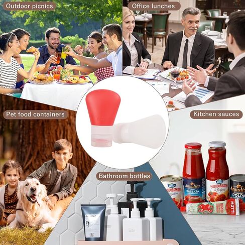 4 عبوات 1.3 أونصة. اضغطي على زجاجات تتبيلة السلطة باستخدام فرشاة التنظيف | حاوية تتبيلة سلطة صدف صغيرة جاهزة للاستخدام | زجاجات بهار زجاجة صلصة محمولة | سيليكون صالح للطعام، خالٍ من مادة BPA in Kuwait