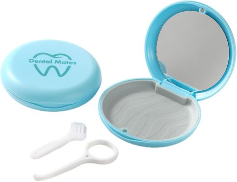 Aligner Retainer Mouthguard Case with Mirror, Brush and Removal Tool (Pearl) in Saudi Arabia