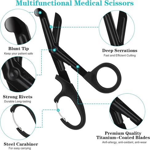 2 Pcs Trauma Shears, 5.9 Inch Emergency Response Shears Stainless Steel Medical Scissors Bandage Scissors with Carabiner, Surgical Scissors for EMT Workers Nurses Doctors(Orange,Grey) in Saudi Arabia