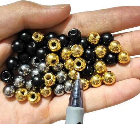 PATIKIL M3x0.5mm Ball Nuts Knob, 50 Pack Carbon Steel Drilling Ball Caps Blind Hole Handle Nut Decoration for Furniture Lamp or DIY Project, Silver Tone in Saudi Arabia