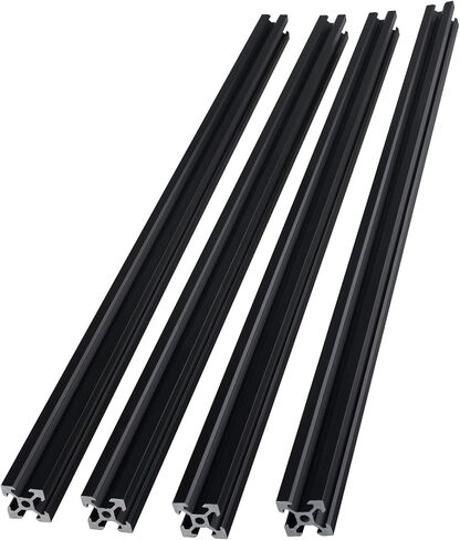CNCYEAH Aluminum Profile Extrusion 2020 300m 4PCS V Slot Black European Standard Anodized CNC Aluminum Profile 4 Sets connectors 50PCS Nuts 1PC Spanner for DIY 3D Printer in Saudi Arabia
