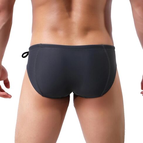 Summer Code Mens Swim Briefs Bikini Sport Swimwear Bathing Suit Solid Sexy Swimsuit with Drawstring in Kuwait