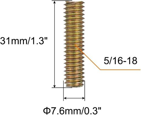 uxcell 60pcs Fully Threaded Rods 1/4 x 1 Inch All Thread Studs Long Threaded Screw Carbon Steel for Furniture Garden Railing Mounting Assembly Fastening Frame Connection Color Zinc in Saudi Arabia