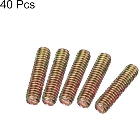 uxcell 60pcs Fully Threaded Rods 1/4 x 1 Inch All Thread Studs Long Threaded Screw Carbon Steel for Furniture Garden Railing Mounting Assembly Fastening Frame Connection Color Zinc in Saudi Arabia