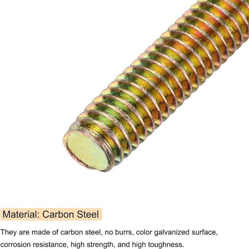uxcell 60pcs Fully Threaded Rods 1/4 x 1 Inch All Thread Studs Long Threaded Screw Carbon Steel for Furniture Garden Railing Mounting Assembly Fastening Frame Connection Color Zinc in Saudi Arabia