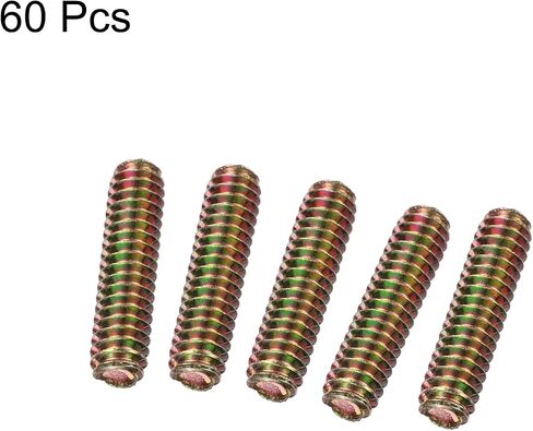 uxcell 60pcs Fully Threaded Rods 1/4 x 1 Inch All Thread Studs Long Threaded Screw Carbon Steel for Furniture Garden Railing Mounting Assembly Fastening Frame Connection Color Zinc in Saudi Arabia