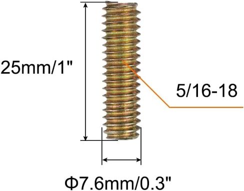 uxcell 60pcs Fully Threaded Rods 1/4 x 1 Inch All Thread Studs Long Threaded Screw Carbon Steel for Furniture Garden Railing Mounting Assembly Fastening Frame Connection Color Zinc in Saudi Arabia