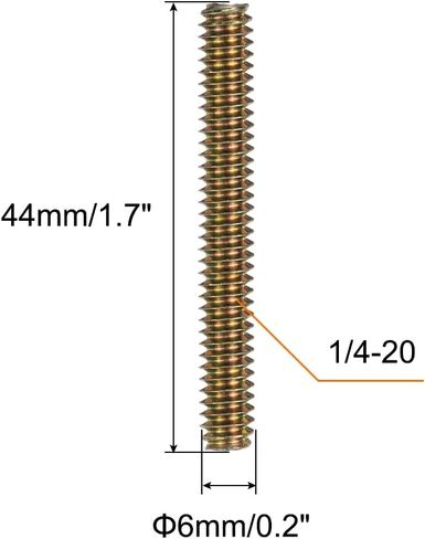 uxcell 60pcs Fully Threaded Rods 1/4 x 1 Inch All Thread Studs Long Threaded Screw Carbon Steel for Furniture Garden Railing Mounting Assembly Fastening Frame Connection Color Zinc in Saudi Arabia