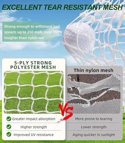 شبكة جولف باجيل، شبكة تدريب جولف مقاس 10 × 7 أقدام وحصيرة ثلاثية العشب، شبكة جولف محمولة مع حقيبة حمل، سهلة الإعداد للتدريب على الجولف للمساعدة في ضرب شبكات تقطيع القيادة للفناء الخلفي والخارجي في الأماكن المغلقة in Kuwait