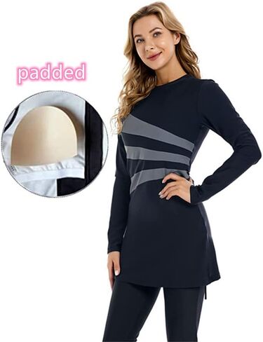 TianMaiGeLun Muslim Swimsuits for Women 3 Pcs Long Sleeve Modest Swimwear Islamic Arabic Swimming Suit Burkinis Costume Hijab in Saudi Arabia