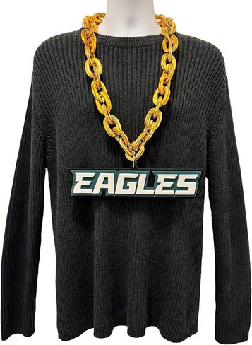 aminco Philadelphia Eagles Wordmark NFL Fan Chain, Gold in Saudi Arabia