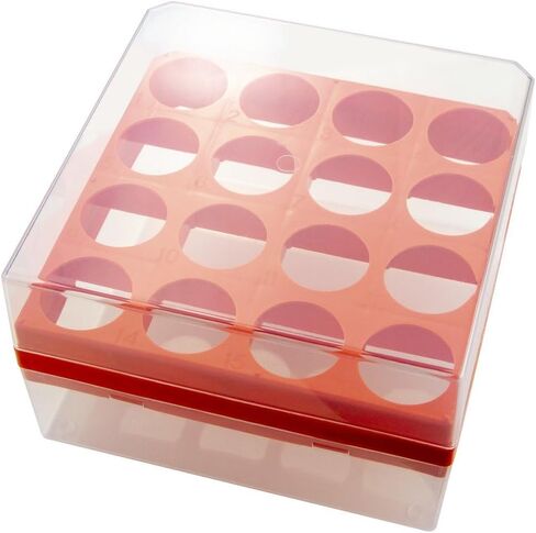 Caplugs Evergreen 240-6630-E3D Centrifuge Tube Storage Box. For 30 mL Centrifuge Tubes, 16 Places, Polypropylene, Orange in Saudi Arabia
