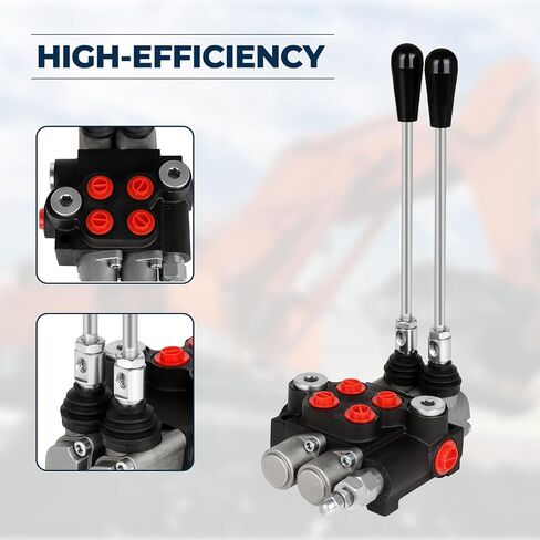 2 Spool 21 GPM Hydraulic Flow Control Valve, 3600 PSI G Ports Adjustable Relief Lever Handle Double Acting Parallel Center Tractor Loader W/Joystick Small Tractors/Tanks Loaders Log Splitters in Kuwait