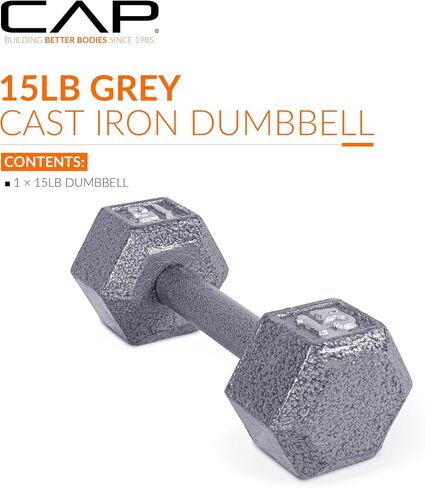 CAP Barbell Cast Iron Hex Dumbbell, Single, 15 lb in Saudi Arabia