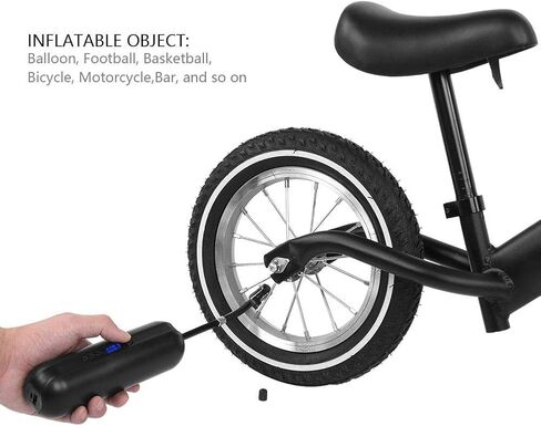 Dioche Bike Pump, Rechargeable Portable Tire Bike Pump Inflator Pump Pressure Air Inflator with LCD Display(Black) in Saudi Arabia