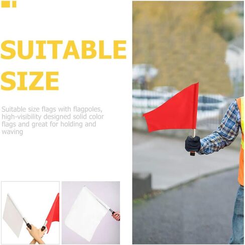 Happyyami Match Safety Flag 3Pcs Referee Flag Flag Stainless Steel Hand Flag Sponge Handle Performance Linesman Official Flag for Soccer Volleyball Football Track Referee Warning Flag in Saudi Arabia