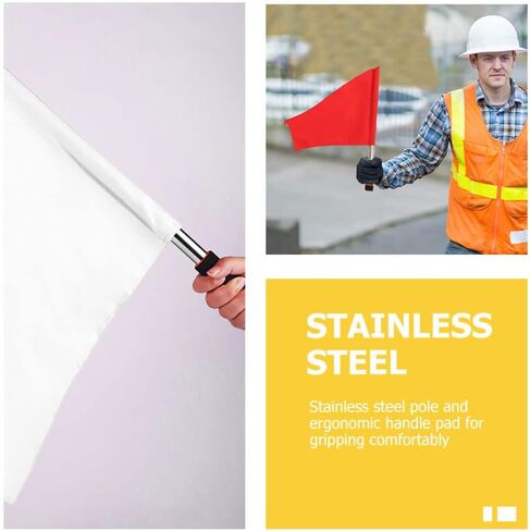 Happyyami Match Safety Flag 3Pcs Referee Flag Flag Stainless Steel Hand Flag Sponge Handle Performance Linesman Official Flag for Soccer Volleyball Football Track Referee Warning Flag in Saudi Arabia