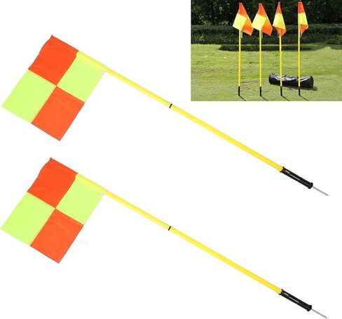 جيرني أعلام ركن كرة القدم مجموعة من 4، أعلام كرة القدم 4.9 قدم أقطاب خفة الحركة للتدريب على كرة القدم، أعلام زاوية ملعب كرة القدم المحمولة مع حقيبة تخزين، أقطاب علم كرة القدم البلاستيكية، gernie93ups7xioq in Kuwait