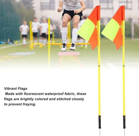 جيرني أعلام ركن كرة القدم مجموعة من 4، أعلام كرة القدم 4.9 قدم أقطاب خفة الحركة للتدريب على كرة القدم، أعلام زاوية ملعب كرة القدم المحمولة مع حقيبة تخزين، أقطاب علم كرة القدم البلاستيكية، gernie93ups7xioq in Kuwait