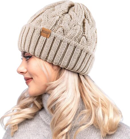 Womens Winter Knitted Beanie Hat Knit Warm Skull Cap Skull Cap Beanie for Women 2 Packs in Saudi Arabia
