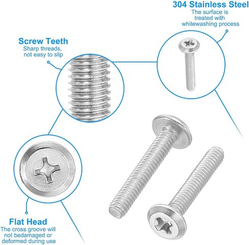 PATIKIL Round Head Phillips Screws, 120 Pack M2.5-0.45 x 16mm 304 Stainless Steel 18-8 Full Thread, Machine Screw Furniture Screw Connector Bolts in Saudi Arabia