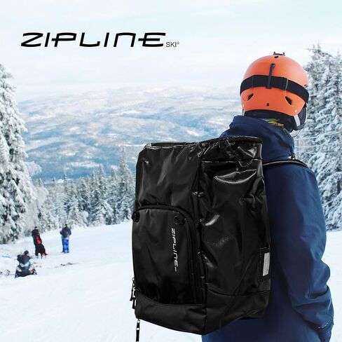 حقيبة ظهر لأحذية التزلج من Zipline - حقيبة التزلج على الجليد المختارة للرياضيين المتزلجين الأولمبيين - حقيبة معدات التزلج على الجليد للسفر الجوي - حقيبة تخزين ملحقات التزلج - حقيبة أحذية الثلج المقاومة للماء in Kuwait
