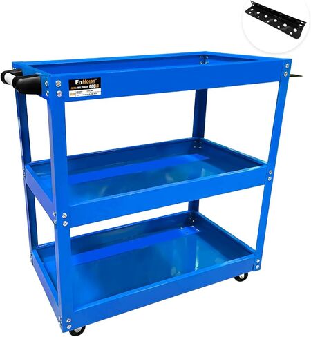 عربة أدوات دوارة من 3 طبقات، عربة أدوات ميكانيكية معدنية سميكة بوزن 660 رطل على عجلات، عربات دوارة شديدة التحمل مع عجلات، عربات خدمة المرافق للميكانيكيين، ورشة إصلاح المرآب والمستودعات in Kuwait