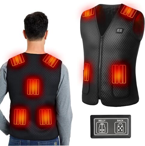 سترة Sojoy الذكية للتدفئة للرجال والنساء، سترة تسخين USB قابلة للغسل مع 7 مناطق تسخين للمشي لمسافات طويلة والصيد وصيد الأسماك، مقاس XL (البطارية غير متضمنة) in Kuwait