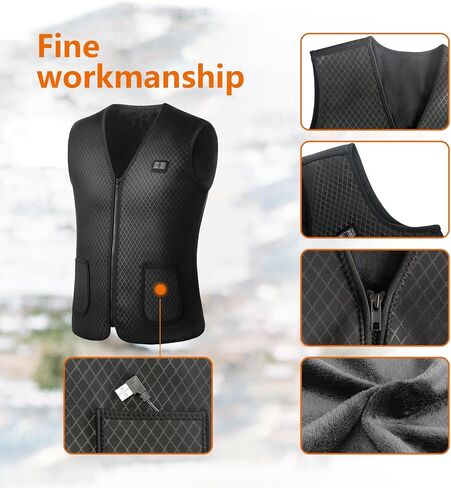 سترة Sojoy الذكية للتدفئة للرجال والنساء، سترة تسخين USB قابلة للغسل مع 7 مناطق تسخين للمشي لمسافات طويلة والصيد وصيد الأسماك، مقاس XL (البطارية غير متضمنة) in Kuwait