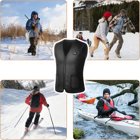 سترة Sojoy الذكية للتدفئة للرجال والنساء، سترة تسخين USB قابلة للغسل مع 7 مناطق تسخين للمشي لمسافات طويلة والصيد وصيد الأسماك، مقاس XL (البطارية غير متضمنة) in Kuwait