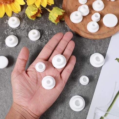 25 Pcs Silicone Stopper White Bottle Seal Plug White Silicone Plug Holes Replaceable Hole Plug End Cover Caps Reusable Salt and Pepper Shaker Plugs Round Water Table Plug for 14 16 17 18 21 mm Hole in Saudi Arabia
