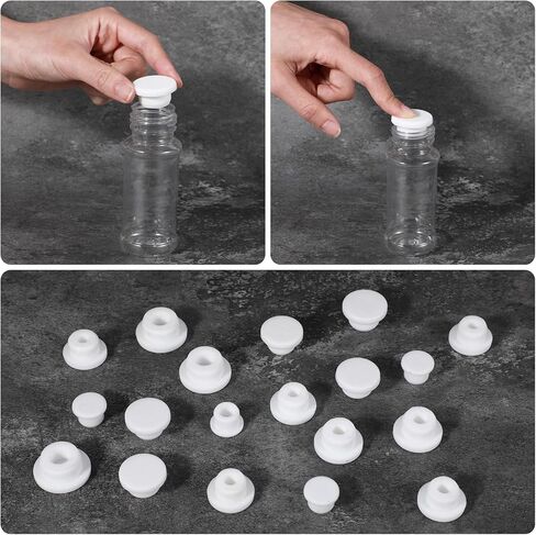 25 Pcs Silicone Stopper White Bottle Seal Plug White Silicone Plug Holes Replaceable Hole Plug End Cover Caps Reusable Salt and Pepper Shaker Plugs Round Water Table Plug for 14 16 17 18 21 mm Hole in Saudi Arabia
