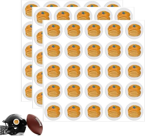 200 Pcs Award Decals Pancake Block Sticker Stack of Pancakes with Blueberry Cartoon Vinyl Sticker 1/8 Inch Sports Helmet Stickers for Hockey Football Lacrosse in Saudi Arabia
