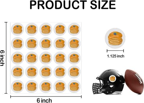 200 Pcs Award Decals Pancake Block Sticker Stack of Pancakes with Blueberry Cartoon Vinyl Sticker 1/8 Inch Sports Helmet Stickers for Hockey Football Lacrosse in Saudi Arabia
