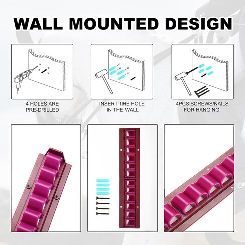 Horse Whip Crop Holder Rack Wall Mounted Bracket Hanger Horse Trailer Accessories for Tack Room (Purple) in Saudi Arabia