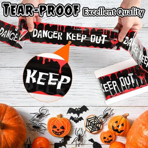 شريط تحذير Sereliy Halloween مقاس 3 بوصات × 49 قدمًا (3 عبوات 147 قدمًا)، أصفر خطر، أدخل إذا كنت تجرؤ، شريط تحذير Candy Ahead Zombie لديكورات حفلات الفناء الخلفي in Kuwait