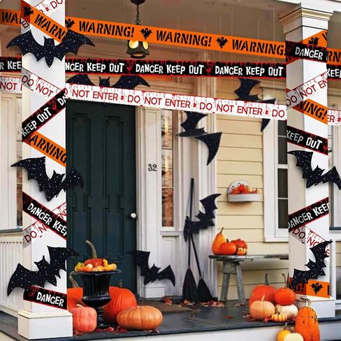 شريط تحذير Sereliy Halloween مقاس 3 بوصات × 49 قدمًا (3 عبوات 147 قدمًا)، أصفر خطر، أدخل إذا كنت تجرؤ، شريط تحذير Candy Ahead Zombie لديكورات حفلات الفناء الخلفي in Kuwait