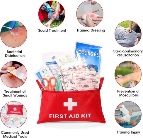 First Aid Kit 116 Piece Small First Aid Kit for Car, Home, Offices, Emergency Supplies/Survival Kit for Vehicle Travel, Camping, Hiking, Outdoor Essentials in Saudi Arabia