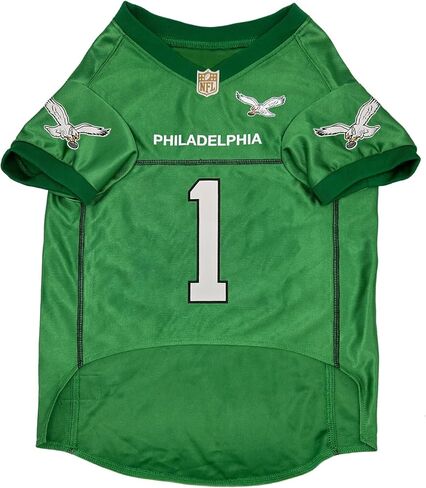 NFLPA Jalen Hurts Kelly Green Jersey #1 - NFL Philadelphia Eagles Dog & CAT Retro Jersey، الحجم: XX-Large. زي لطيف للحيوانات الأليفة، هيريتيج غيرنسي، زي رياضي، طقم جيرسي ريترو من NFL/NFLPA in Saudi Arabia