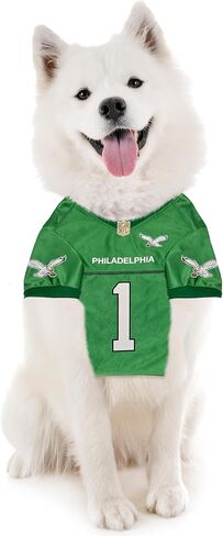 NFLPA Jalen Hurts Kelly Green Jersey #1 - NFL Philadelphia Eagles Dog & CAT Retro Jersey، الحجم: XX-Large. زي لطيف للحيوانات الأليفة، هيريتيج غيرنسي، زي رياضي، طقم جيرسي ريترو من NFL/NFLPA in Saudi Arabia