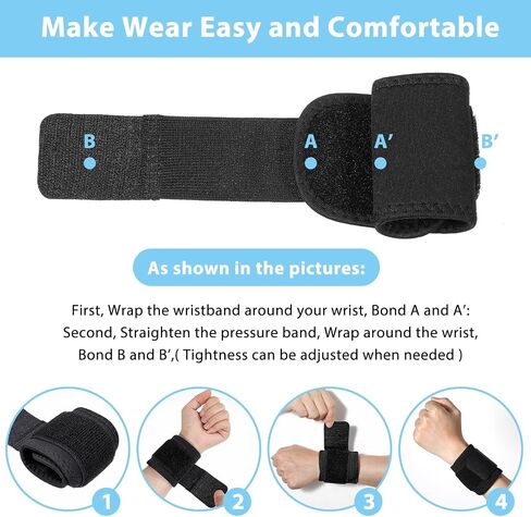 4 Pcs Wrist Wrap Carpal Tunnel Wrist Compression Strap Wrist Brace Wrist Band Wrist Support for Fitness,Adjustable Wrist Brace,Exercise,Sports,for Men and Women in Saudi Arabia
